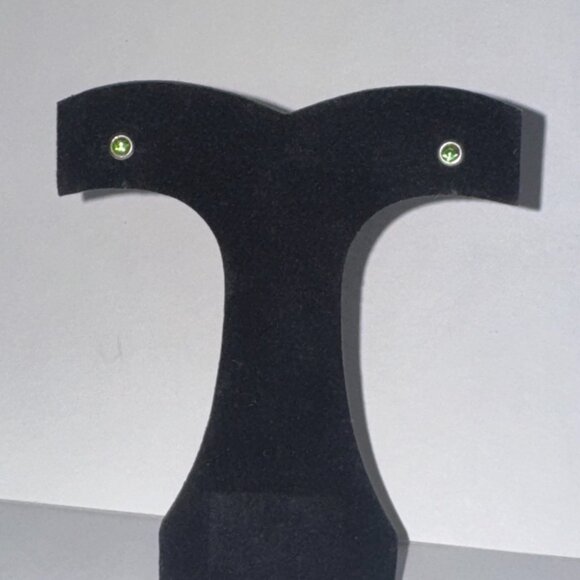 5 Mm Round Green Cz And Sterling Post Earrings - Picture 3 of 12